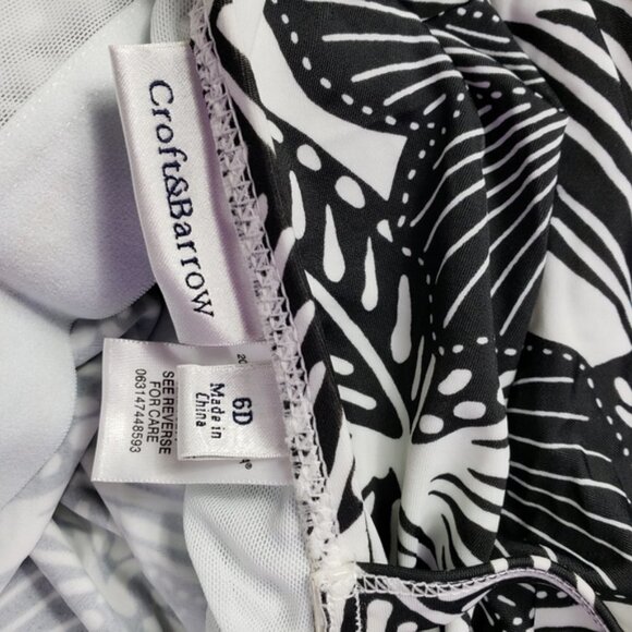 New croft & Barrow black and white tankini top with ruched sides - Picture 4 of 8